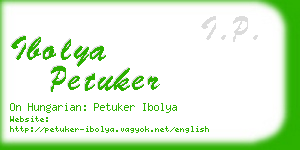 ibolya petuker business card